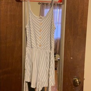 Striped baby blue romper!